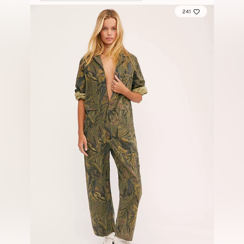 Free People (Citizens of Humanity) Jumpsuit - Floral-Print Camo, Sz Small